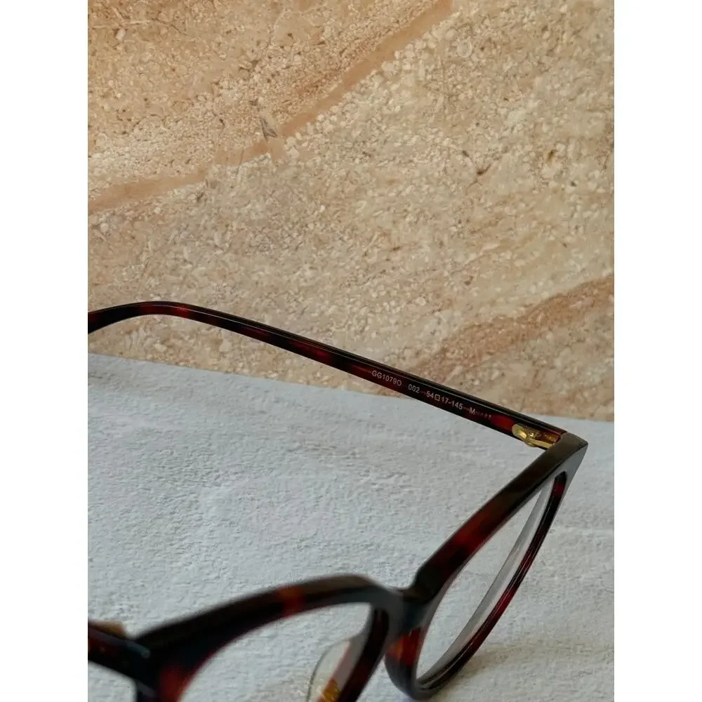 NEW Gucci GG1079O Brown Chain Cat Eye Eyeglasses Frames $650
